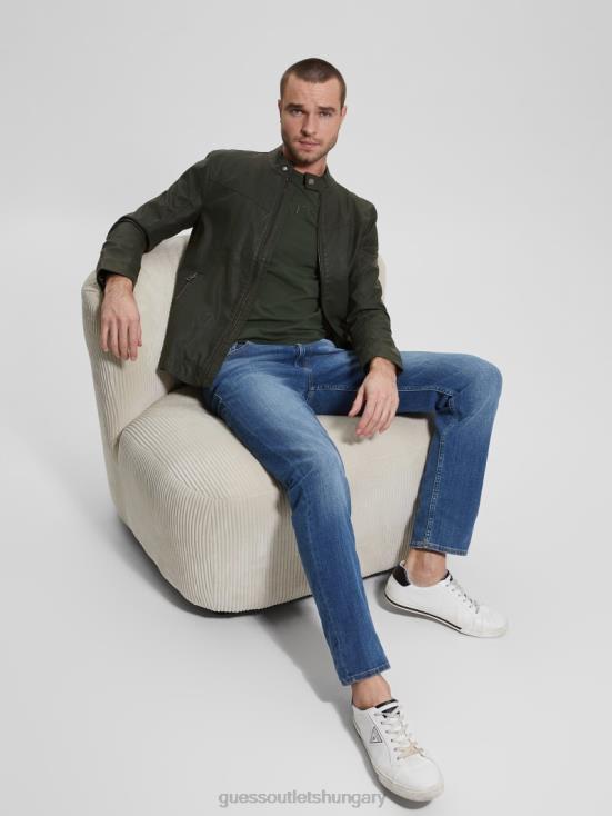 GUESS Jungle Greens 8ZX4F4158 Vintage Faux-Leather Moto Jacket