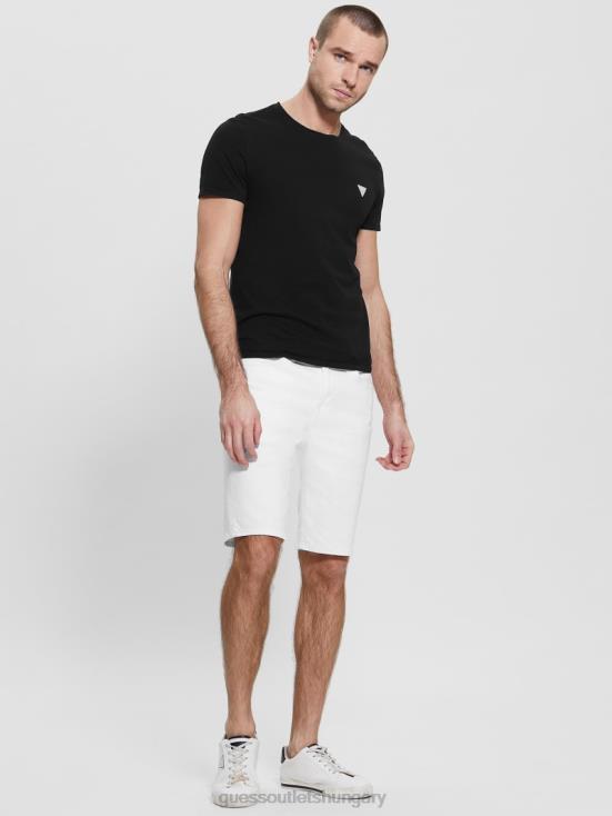 GUESS Optic White Destroy 8ZX4F3998 Slim Destroyed Denim Shorts