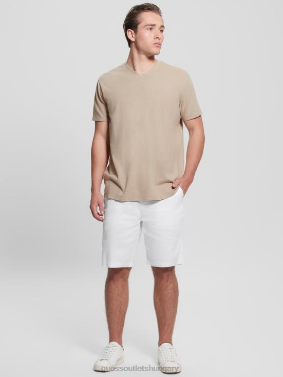 GUESS Pure White 8ZX4F4016 Eco Resort Linen Shorts