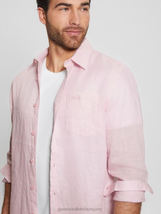 GUESS Airy Pink 8ZX4F4045 Eco Island Linen Shirt