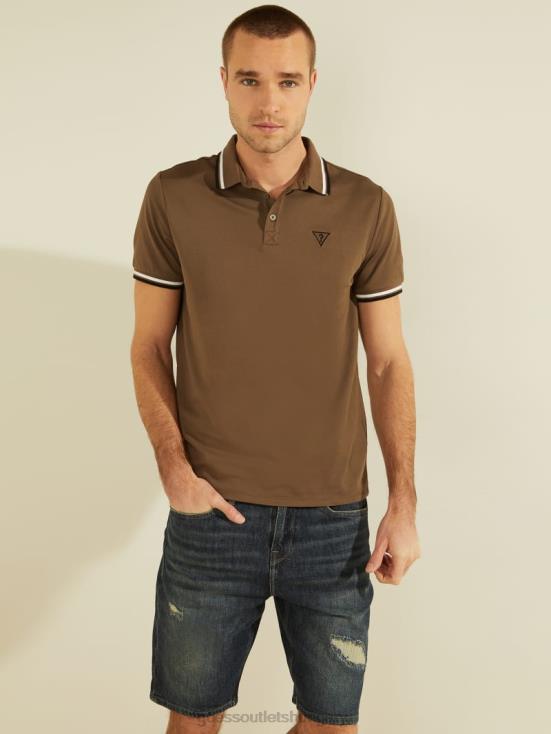 GUESS Antique Taupe 8ZX4F4122 Sports Pique Logo Polo