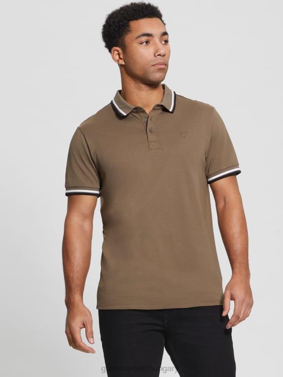 GUESS Carob Chocolate 8ZX4F4056 Sports Pique Polo