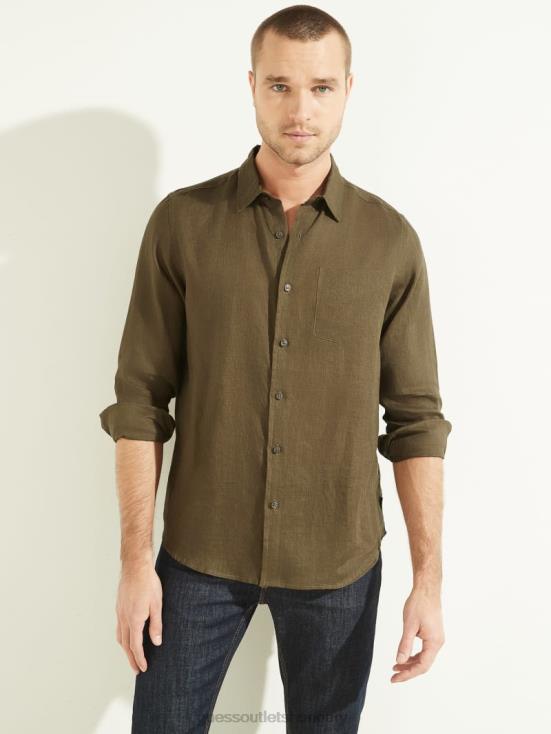 GUESS Green Canteen 8ZX4F4114 Eco Island Linen Shirt