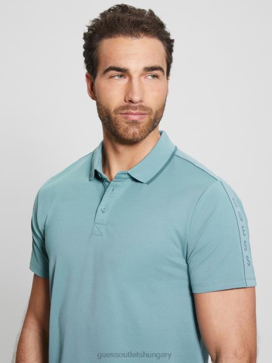 GUESS Honest Blue 8ZX4F4044 Paul Pique Tape Polo Shirt