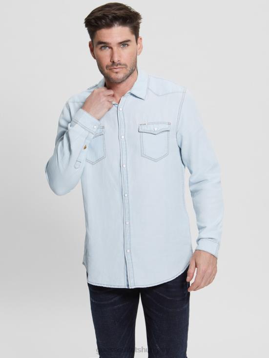 GUESS Illusions 8ZX4F4026 Truckee Denim Western Shirt