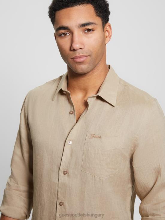GUESS Natural Siena 8ZX4F3958 Eco Island Linen Shirt