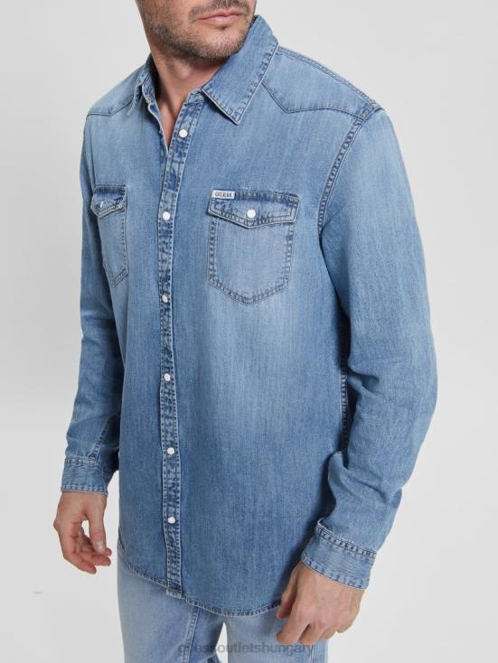 GUESS Palace 8ZX4F4001 Truckee Denim Western Shirt