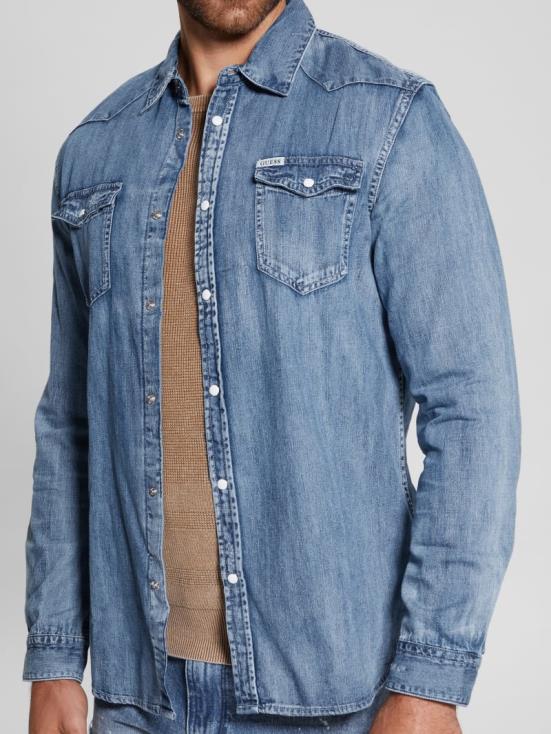 GUESS Palmer 8ZX4F4177 Truckee Long-Sleeve Denim Shirt