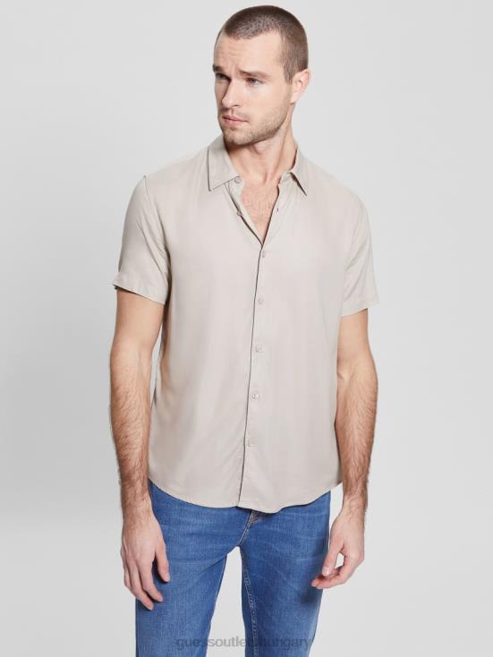 GUESS Pasadena Stone 8ZX4F4002 Eco Rayon Solid Shirt