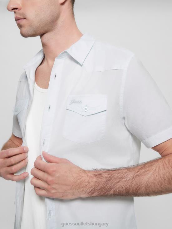 GUESS Polar Blue 8ZX4F3983 Nottingham Shirt