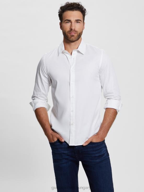 GUESS Pure White 8ZX4F3960 Luxe Stretch Shirt