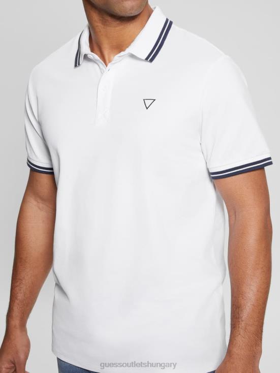 GUESS Pure White Multi 8ZX4F3952 Sports Pique Polo