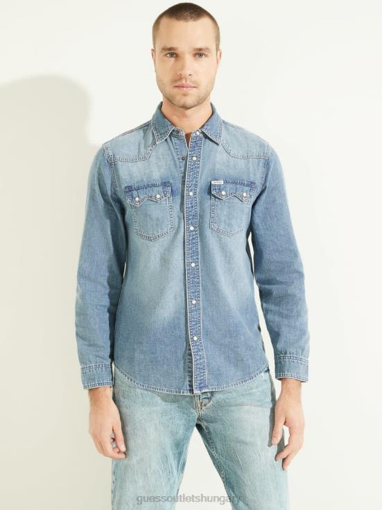 GUESS Traverse 8ZX4F4138 Western Denim Shirt