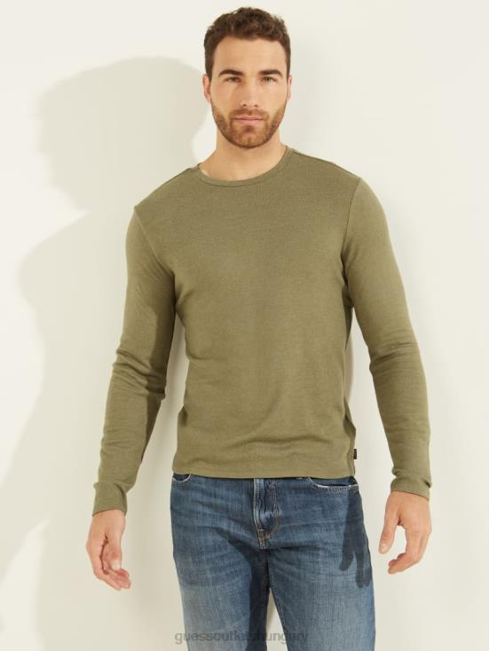 GUESS Army Olive Multi 8ZX4F4135 Long-Sleeve Cozy Tee