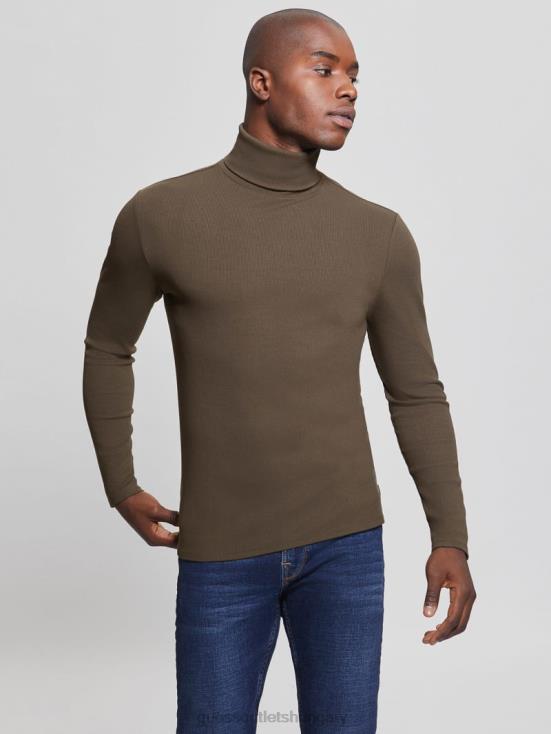 GUESS Bittersweet Cocoa 8ZX4F4087 Mateo Turtleneck Tee