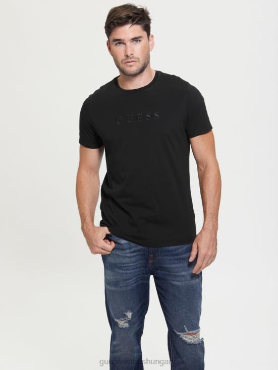 GUESS Black 8ZX4F3994 Embroidered Logo Tee