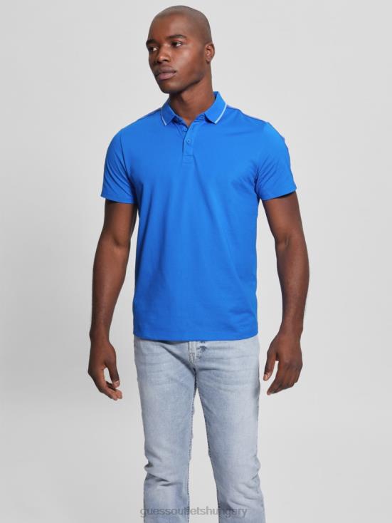 GUESS Bright Zaffre 8ZX4F4148 Paul Pique Tape Polo Shirt