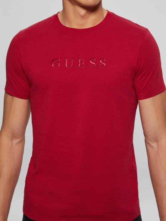 GUESS Chili Red 8ZX4F4005 Embroidered Logo Tee