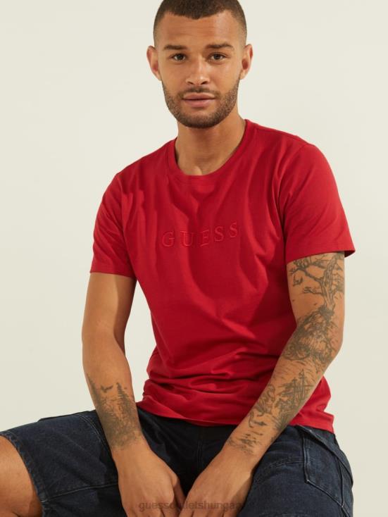 GUESS Chili Red 8ZX4F4092 Embroidered Logo Tee