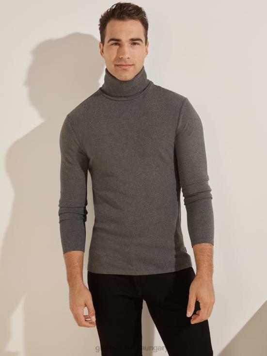 GUESS Dark Coal Heather 8ZX4F4095 Mateo Turtleneck Tee