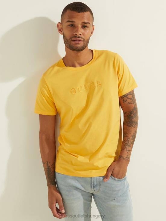 GUESS Infrared Yellow 8ZX4F4080 Embroidered Logo Tee