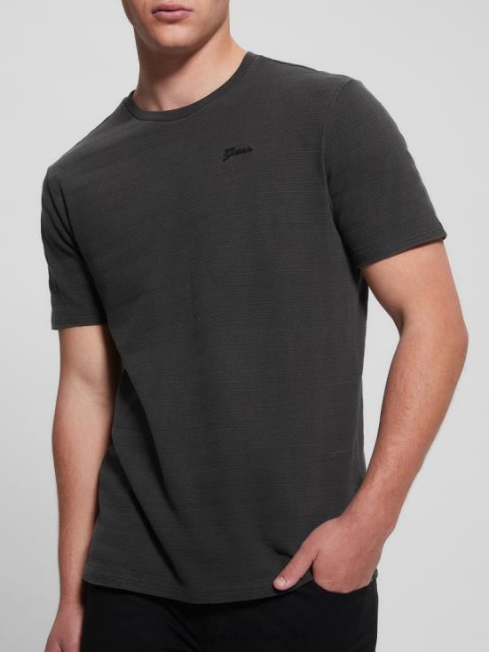 GUESS Jet Black Multi 8ZX4F4030 Eco Vincent Jersey Crewneck Tee