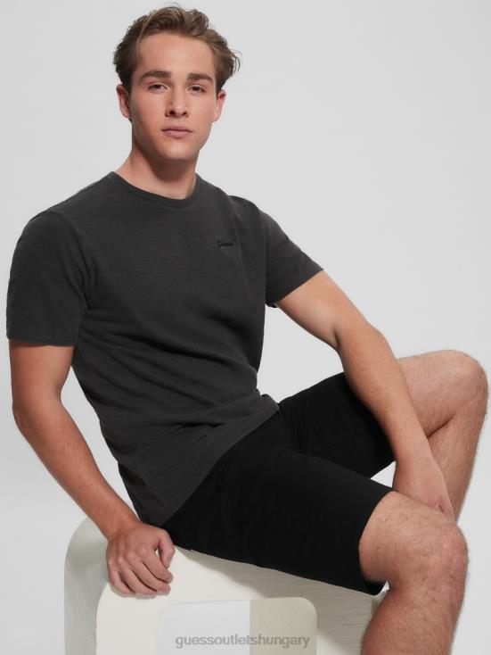 GUESS Jet Black Multi 8ZX4F4030 Eco Vincent Jersey Crewneck Tee