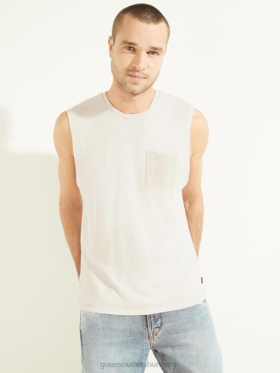 GUESS Muted Stone Multi 8ZX4F4108 Hemp Cotton Muscle Tee