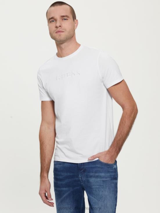 GUESS Pure White 8ZX4F4068 Embroidered Logo Tee