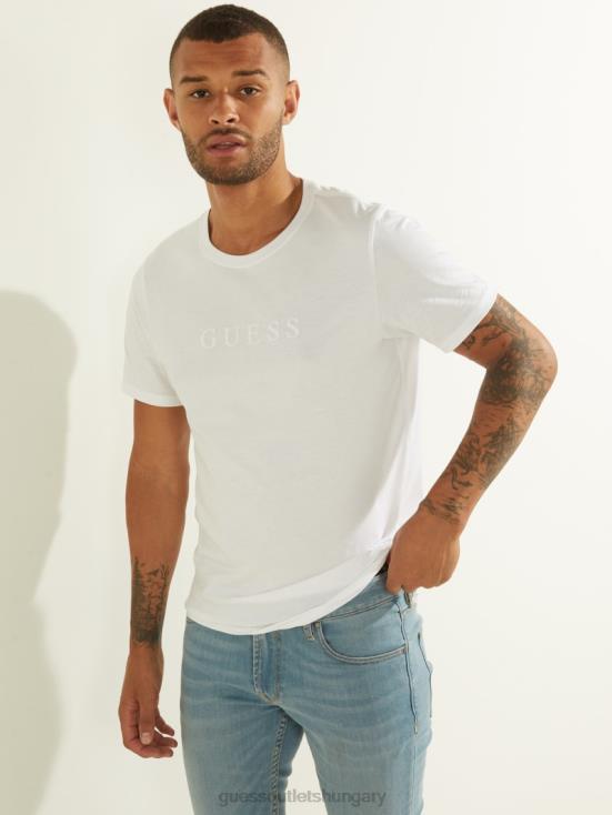 GUESS Pure White 8ZX4F4091 Embroidered Logo Tee