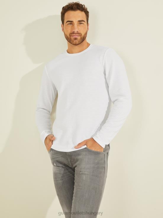 GUESS Pure White 8ZX4F4113 Zuma Long-Sleeve Tee