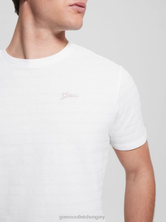 GUESS Pure White 8ZX4F4178 Eco Vincent Jersey Crewneck Tee