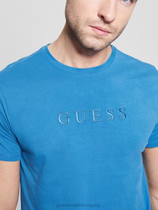 GUESS Undersea Blue 8ZX4F4084 Embroidered Logo Tee