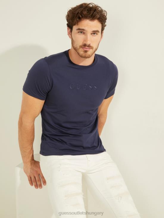 GUESS Uniform Blue 8ZX4F4034 Embroidered Logo Tee