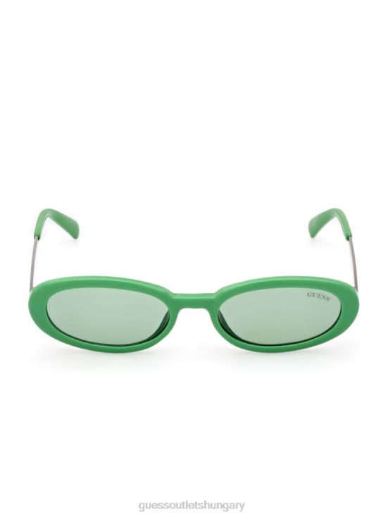 GUESS Green 8ZX4F3747 Originals Oval Sunglasses