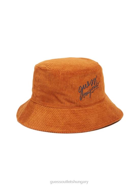 GUESS Rust Brown 8ZX4F3808 Originals Corduroy Bucket Hat