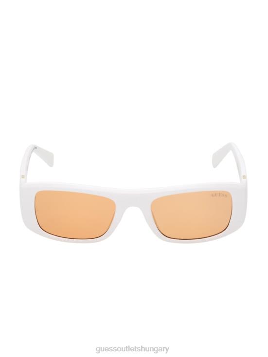 GUESS White 8ZX4F3743 Originals Rectangle Sunglasses