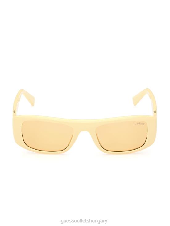 GUESS Yellow 8ZX4F3716 Originals Rectangle Sunglasses
