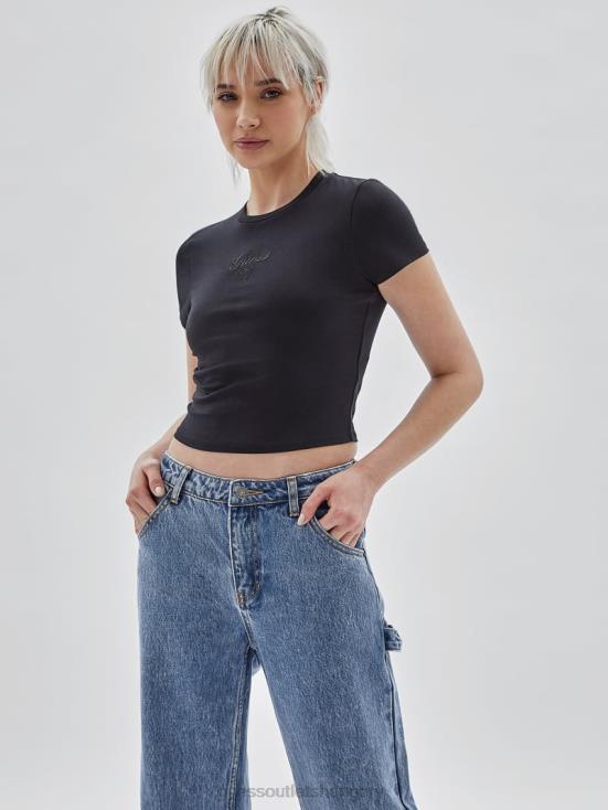 GUESS Black 8ZX4F1290 Originals Logo Baby Tee