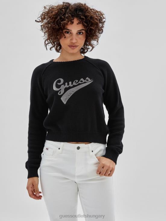 GUESS Black 8ZX4F1373 Originals Eco Logo Sweater