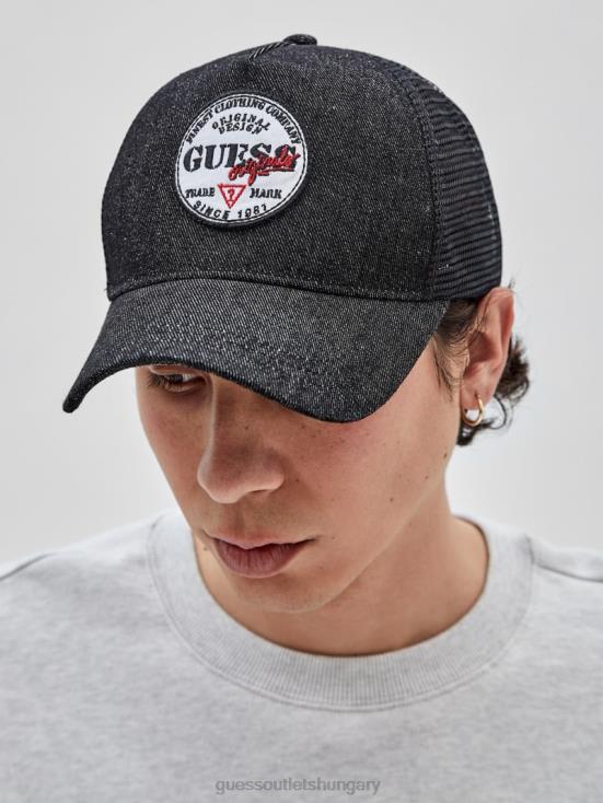 GUESS Black 8ZX4F3810 Originals Denim Trucker Hat