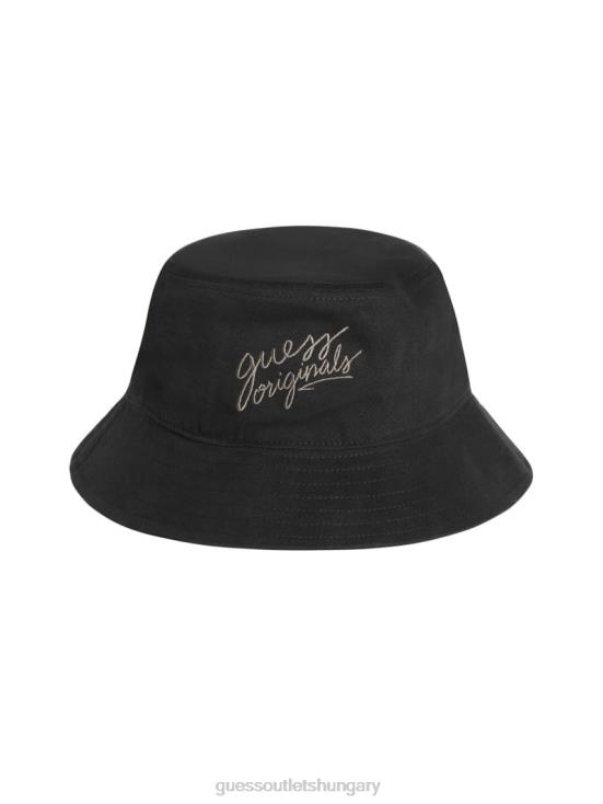 GUESS Black 8ZX4F3813 Originals Logo Bucket Hat