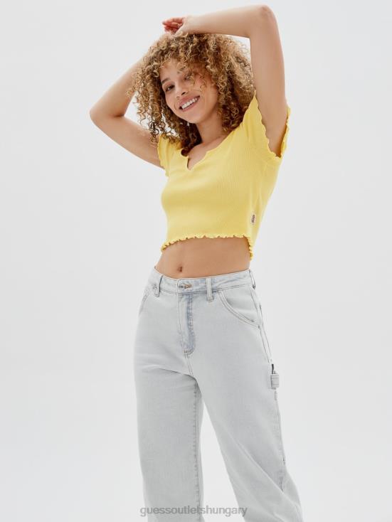 GUESS Butter Corn 8ZX4F1351 Originals V-Notched Baby Tee