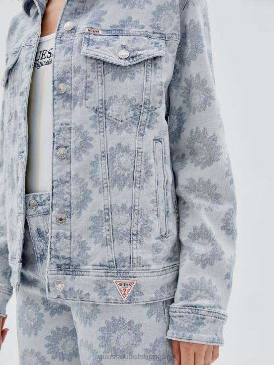 GUESS Floral Print 8ZX4F1842 Originals Daisy Oversized Denim Jacket