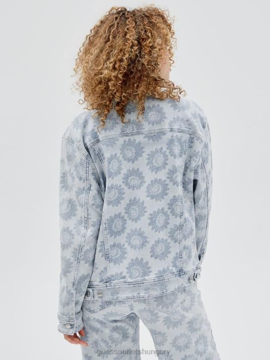 GUESS Floral Print 8ZX4F1842 Originals Daisy Oversized Denim Jacket