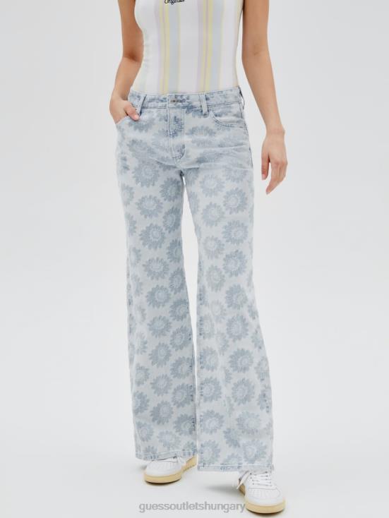 GUESS Floral Print 8ZX4F79 Originals Daisy Wide-Leg Jeans