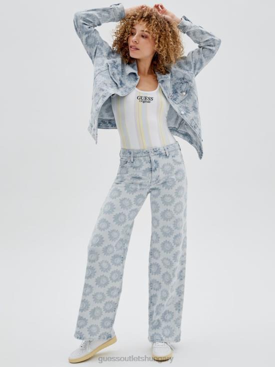 GUESS Floral Print 8ZX4F79 Originals Daisy Wide-Leg Jeans