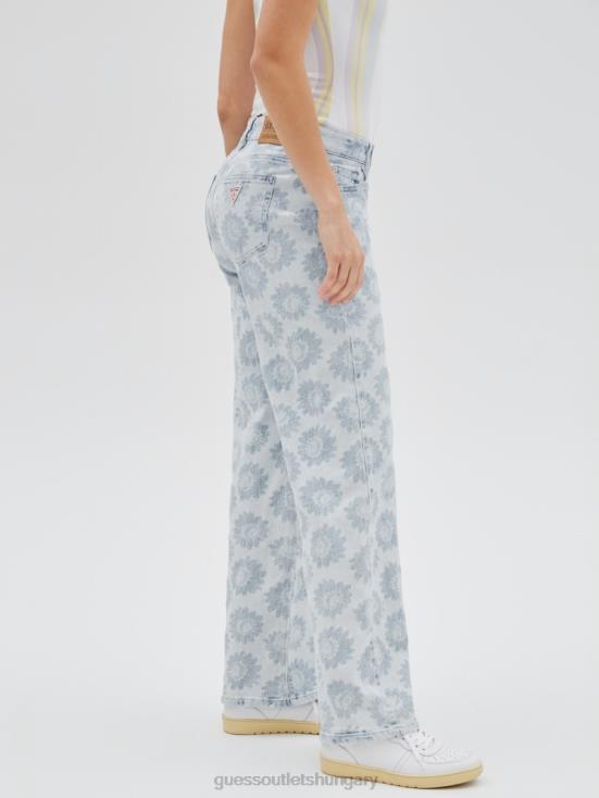 GUESS Floral Print 8ZX4F79 Originals Daisy Wide-Leg Jeans