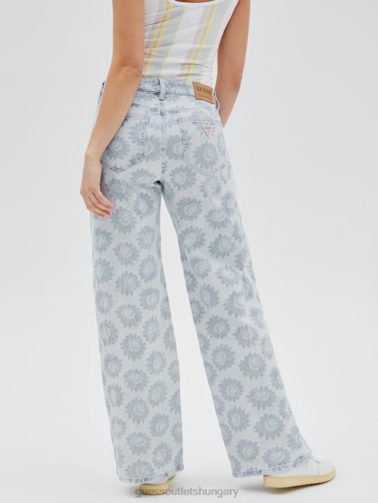GUESS Floral Print 8ZX4F79 Originals Daisy Wide-Leg Jeans