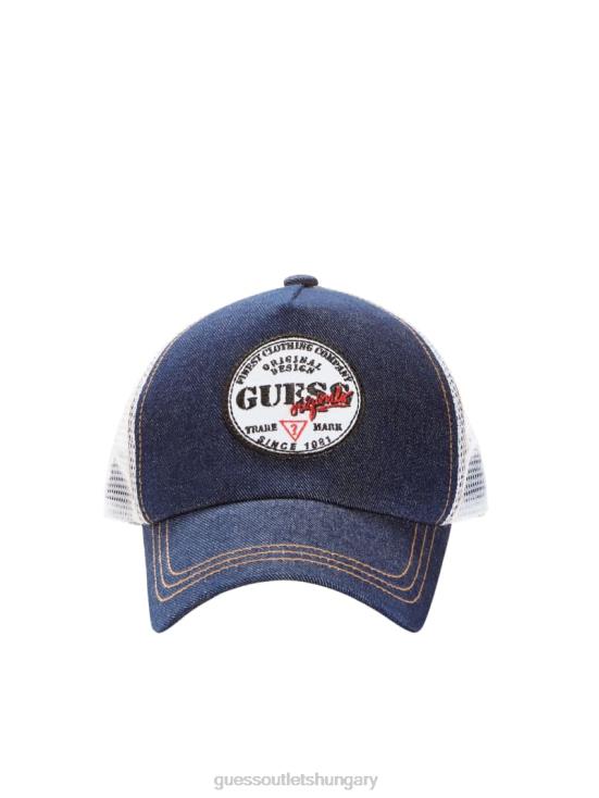 GUESS Go Dark Rinse Wash 8ZX4F3811 Originals Denim Trucker Hat